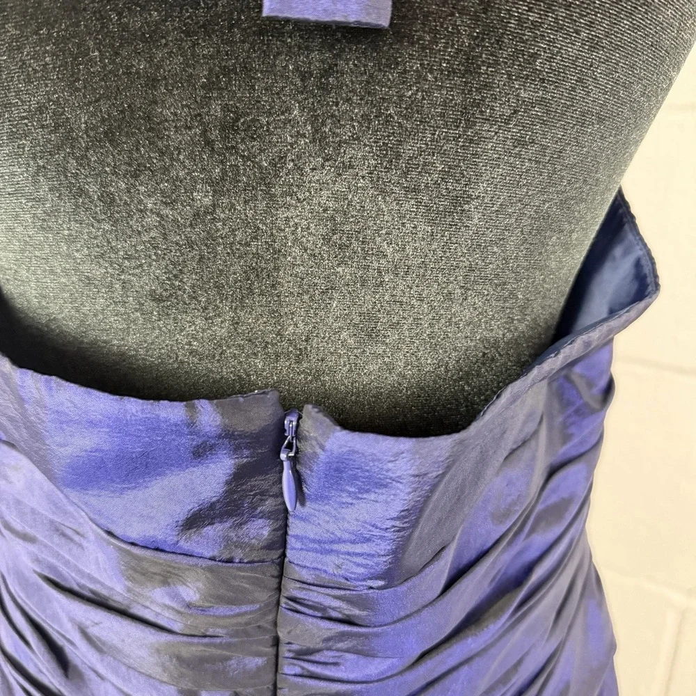 Jones NY Dress Babydoll Ruched Purple Satin Tie Halter Neck Y2K Glam Cocktail 12